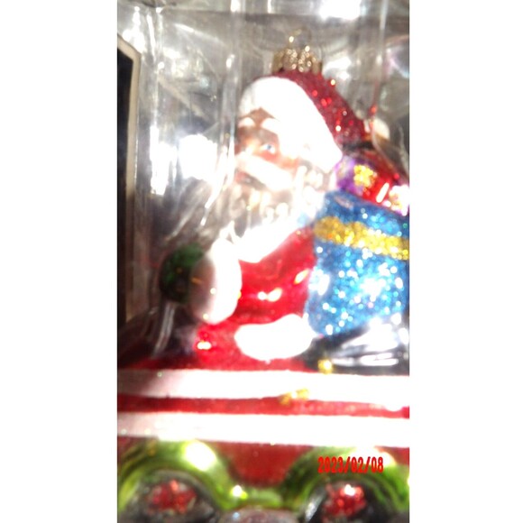 Christopher Radko 2012 Blown Glass Santa in Car Ornament Sparkle Bright NIB HTF - Picture 4 of 11